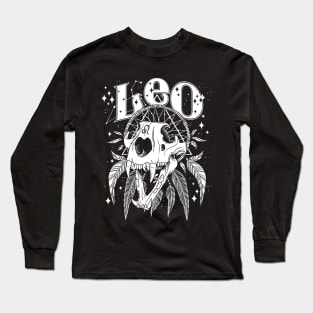 LEO Deity Moon Lunar Witch Shirt Skull constellation Long Sleeve T-Shirt